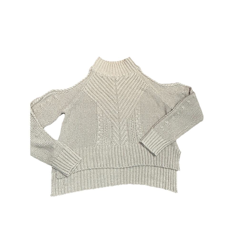 Miou Muse Cream Sweater Cold Shoulder Size Small